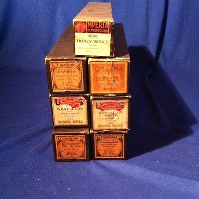 ANTIQUE Vtg Collectible QRS PLAYER PIANO Word Rolls Music Rolls 