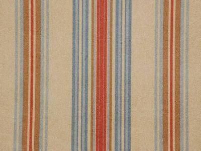   Orange Blue Stripe Durable Microfiber Suede Drape Upholstery Fabric