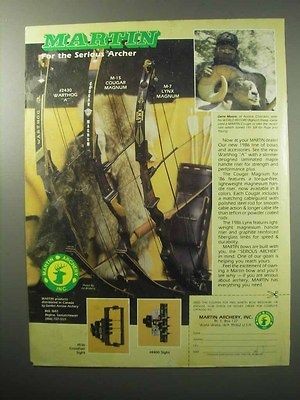 1987 Martin Bows Advertisement   #2430 Warthog A, M 15 Cougar, M 7 