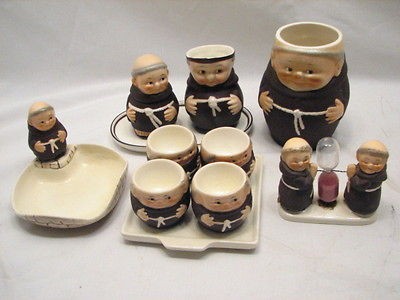   GOEBEL FRIAR TUCK 11PC LOT TIMER STEIN EGG CUPS NUT DISH CREAMER SUGAR