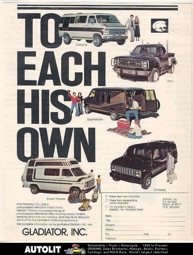 1980 Gladiator Celebrity Conversion Van Brochure