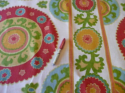 Richloom Suzani Fabric Red Green Yellow Orange