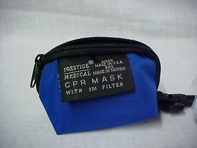 CPR Mask with Zipper Key Ring Bag EMT EMS Nurse Royal