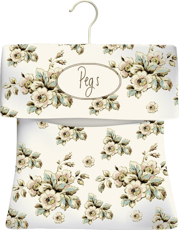 KATIE ALICE Cottage Flower SHABBY CHIC Cotton PEG BAG