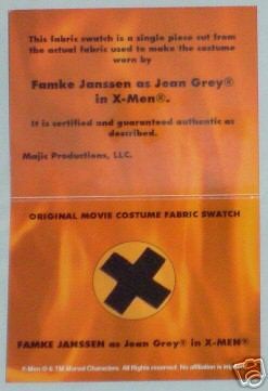 men Movie JEAN GREY PHOENIX Costume Swatch FAMKE J.