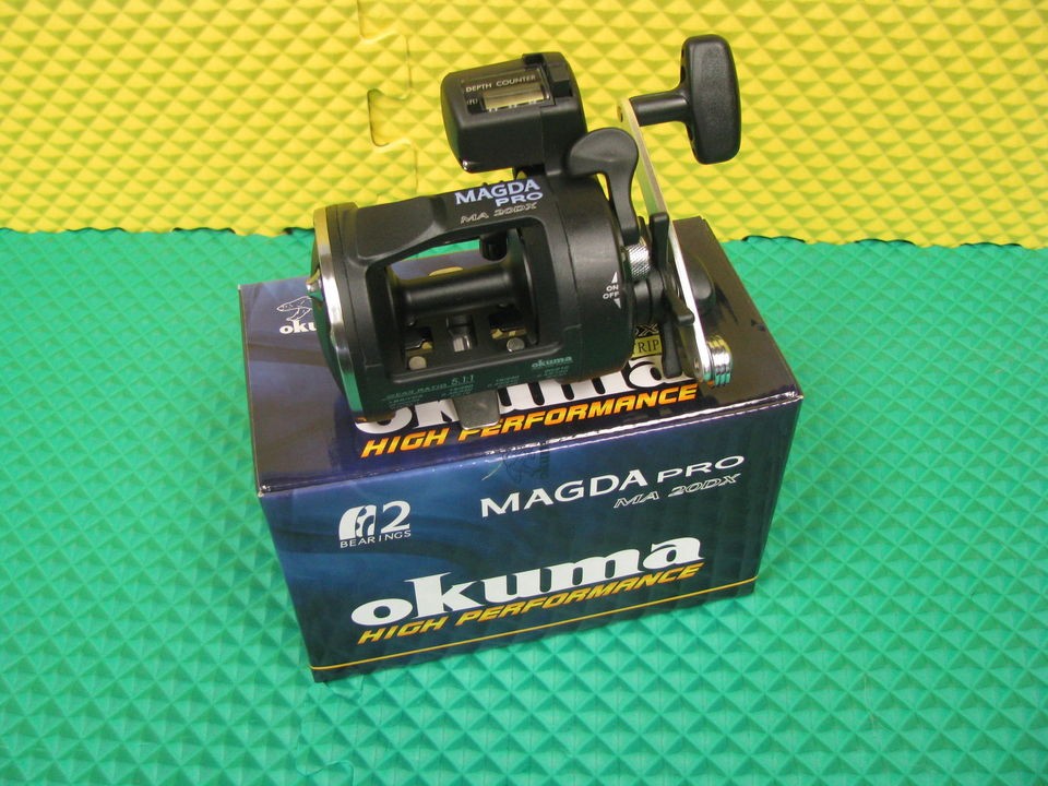 OKUMA MAGDA PRO MA 20DX 2BB FISHING REEL W/ LINE COUNTER