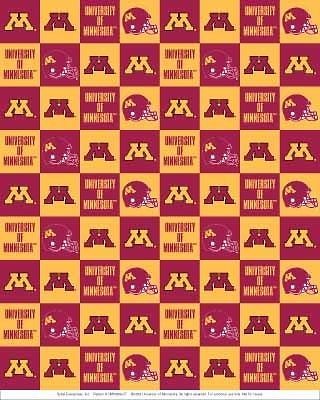   OF MINNESOTA COTTON FABRIC  MINNESOTA GOPHERS COTTON FABRIC MIN020