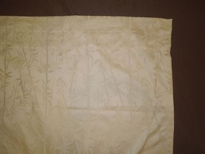 Springs Beige Leaf Design Pole Tab Top Curtains 40x64 EUC