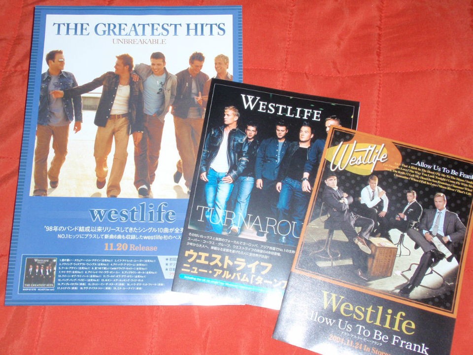 WESTLIFE Japan flyer poster x3 UNBREAKABLE TURNAROUND Allow Us To Be 