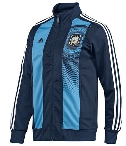 New Adidas Mens ARGENTINA TRACK TOP Soccer Football Blue Jersey 