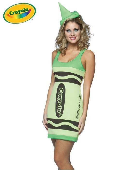 Women Teens Crayola Crayons Color Tank Dress Costume