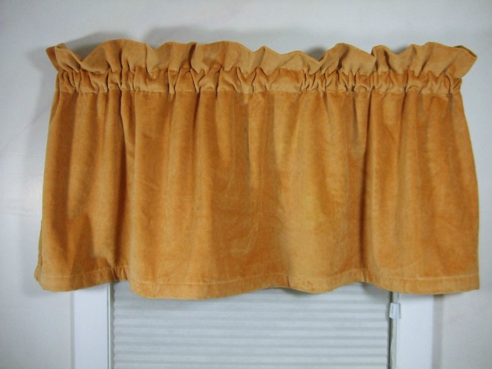 New Gold Yellow Orange Velour Window Valances 50 x 18