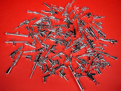 86 PCS. BRICKARMS CUSTOM MINIFIG WEAPONS SILVER GUNS