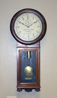   THOMAS SANTA FE RAILWAY SYSTEM MONTGOMERY DIAL REGULATOR WALL CLOCK