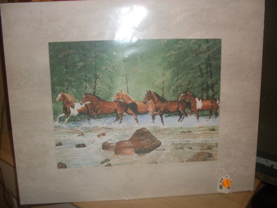 Running Horses Horse Water Creek Dale Adkins Print Picture Photo Art 