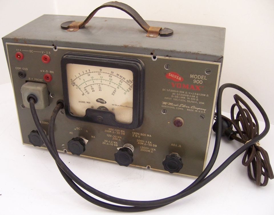 VINTAGE VTVM VACUUM 3 TUBE VOLTMETER McMURDO SILVER CO. VOMAX 1940s 