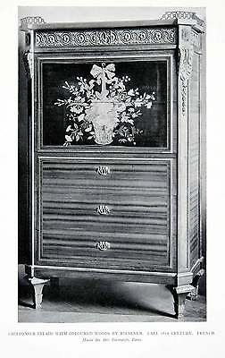 1927 Print French Chiffonier Inlaid Wood Marquetry Jean Henri Riesener 