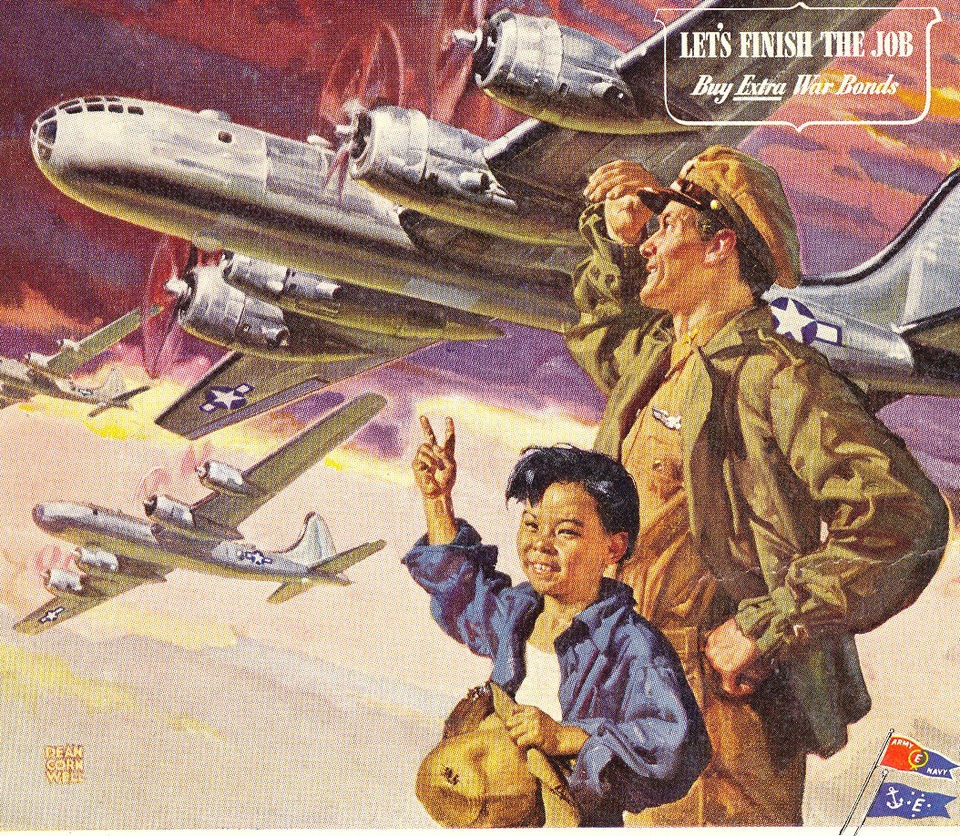   Ad ~ FISHER BODY ~ B 29 Superfortress ~ Pilot & Boy~ Dean Cornwell Art