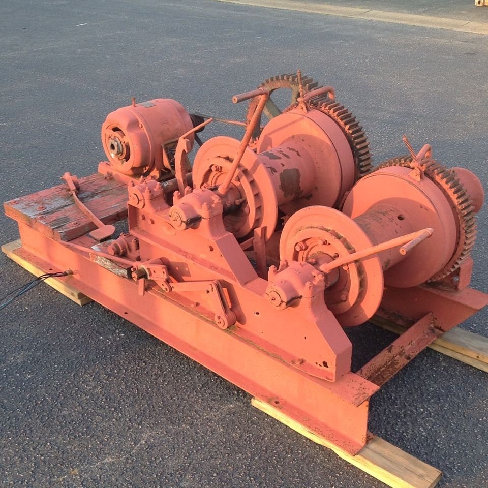 Sasgen Derrick Double Drum Plus Capstan 10 HP Marine Railway Winch