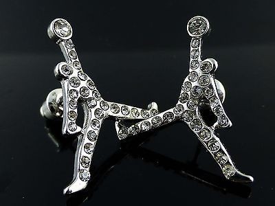   Ladies 14K White Gold Finish Lab Diamond Air Jordan Earring Studs 02