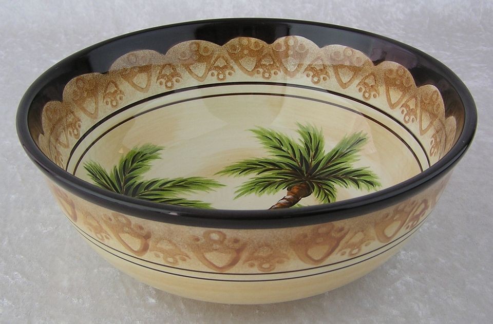 Tropical Decor Corsica Dinnerware Nefelin Palm 10 Round Ceramic 