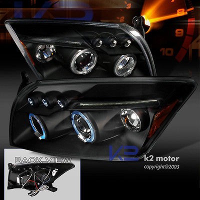 2007 2012 DODGE CALIBER HALO LED DRL PROJECTOR HEADLIGHTS BLK PAIR 