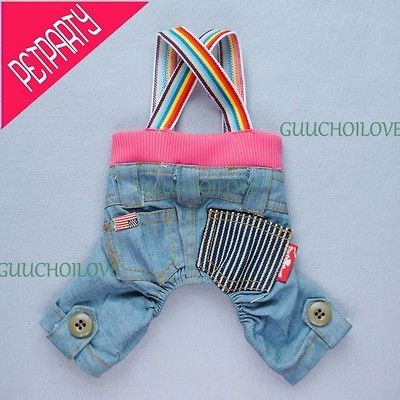   Dog Clothes S Dog Jeans Dog Denim Pants Dog Overalls #10 Dog Jumpsuit