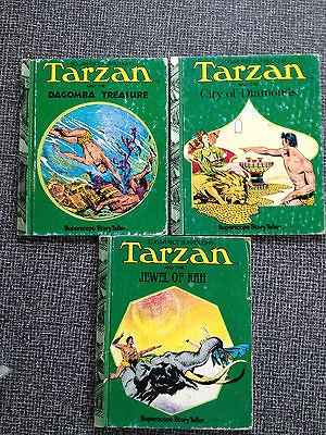 Lot of 3 70s ERB TARZAN HB books art by HOGARTH Superscope 37 38 39 