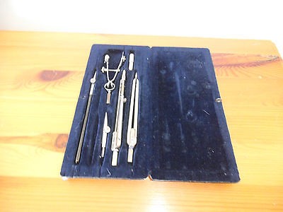 Vintage German Compass Drawing Set in Case