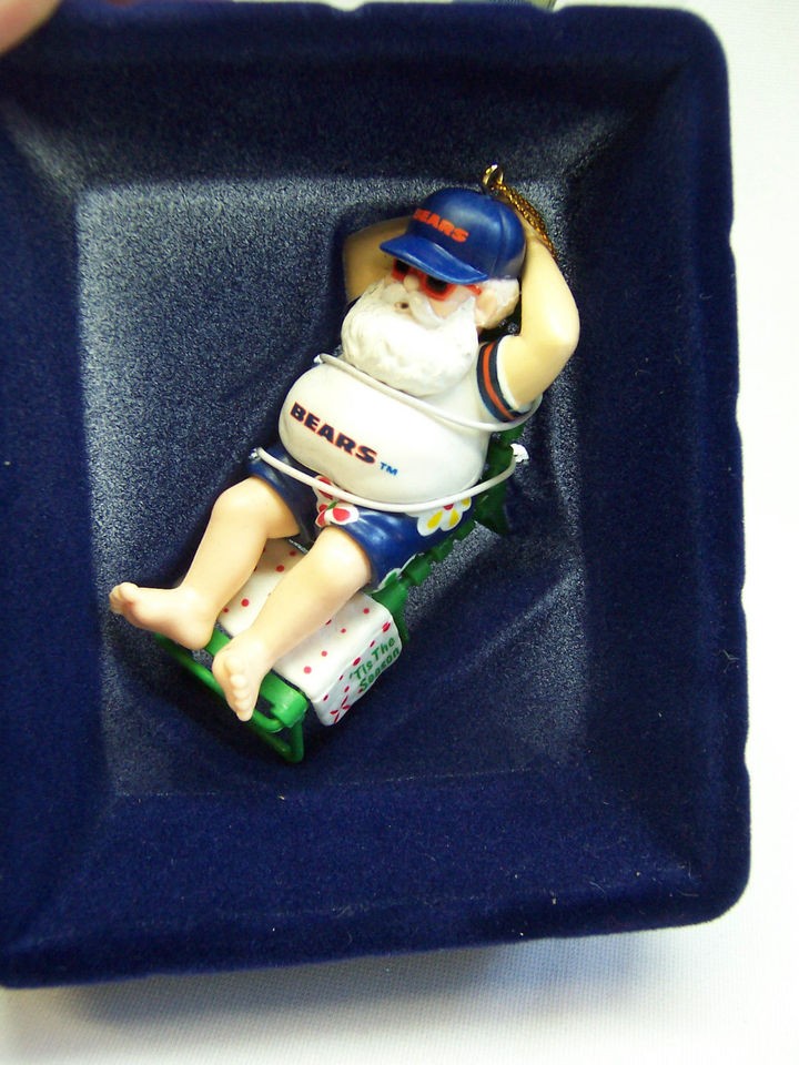 christmas ornament vintage russ santa chicago bears football 7471 nfl 