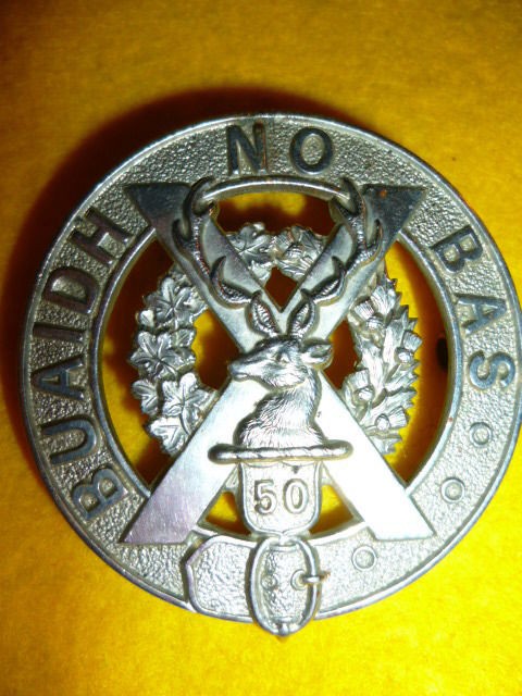 50th Regiment (Gordon Highlanders of Canada), white metal Glengarry 