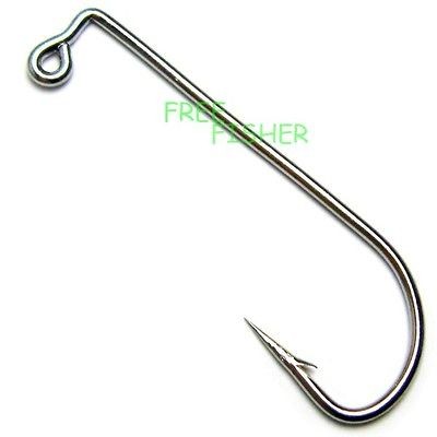 100 pcs fishing sharp silver jig hooks 91751 7/0#