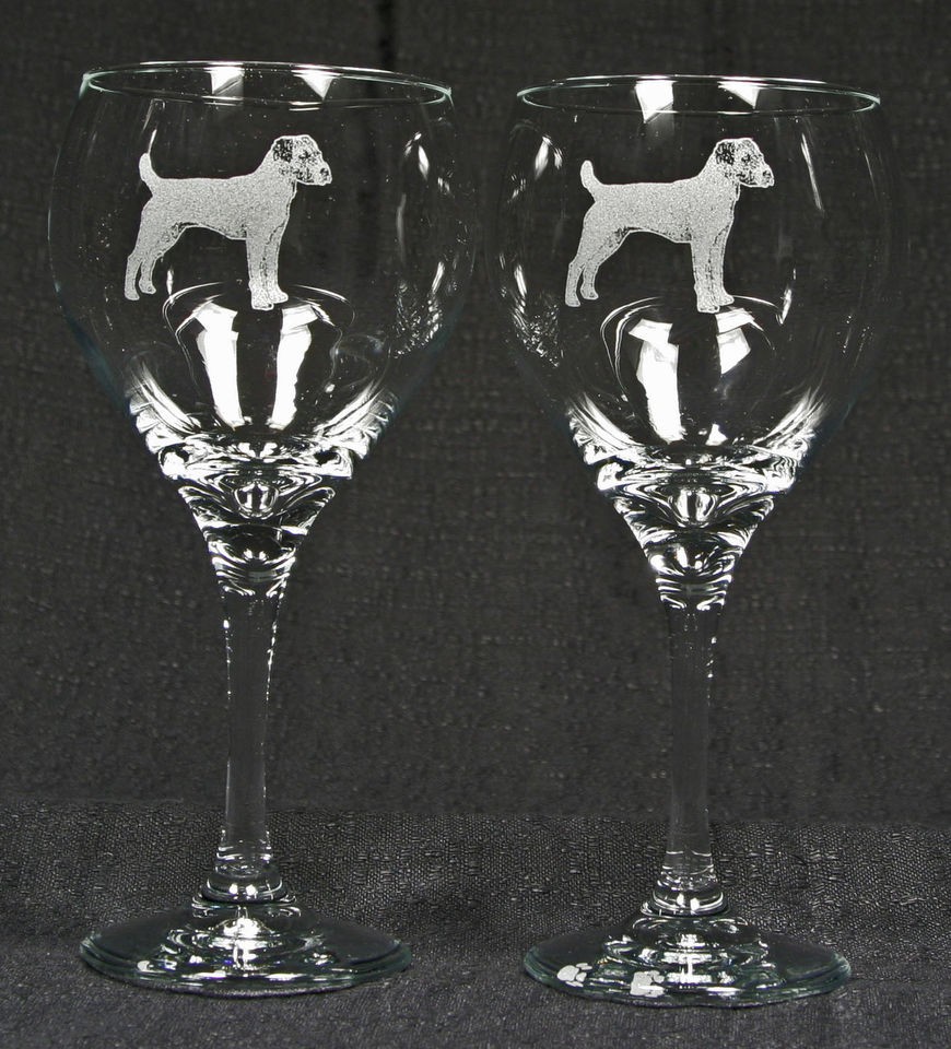 Jack Russell Parsons Russell Terrier Dog Etched Ex Lg 20z Red Wine 