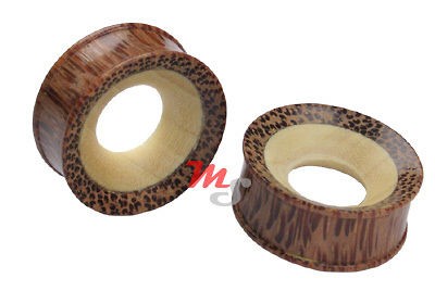 EXOTIC WOOD Organic Ear Tunnels 00g 10mm PAIR Plugs NEW