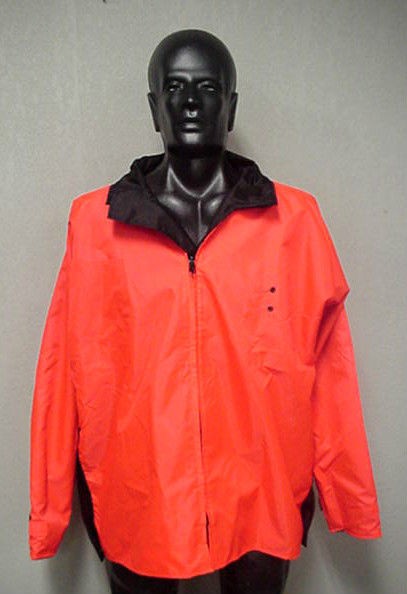 GALLS REVERSIBLE RAINCOAT, NEON ORANGE AND BLACK, MEDIUM, NEW