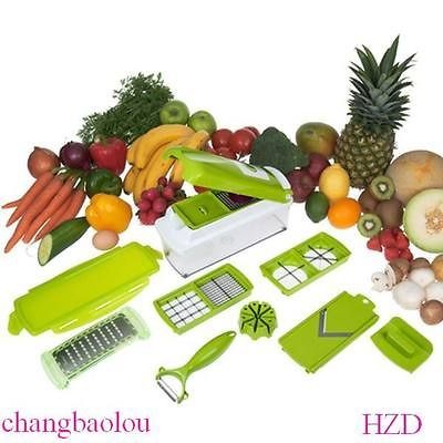 Set 12 Fruit Vegetable Kitchen Slicer Grater Tool Cutter Chop Peeler 