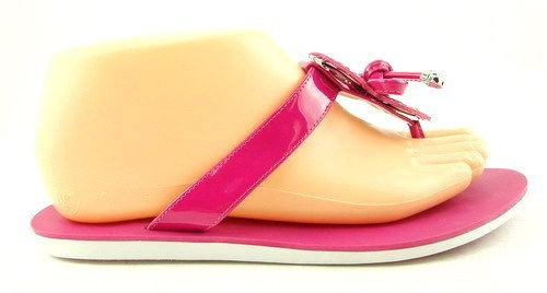 ELIE TAHARI JORDAN Pink Patent Bow Womens Designer Thongs Flip Flops 