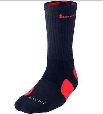 Nike Elite Socks   Navy/Red   Large (fits sizes 8 12) UConn 