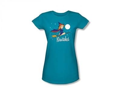 Bewitched Cartoon Witch Logo Classic Retro TV Show Juniors Babydoll T 