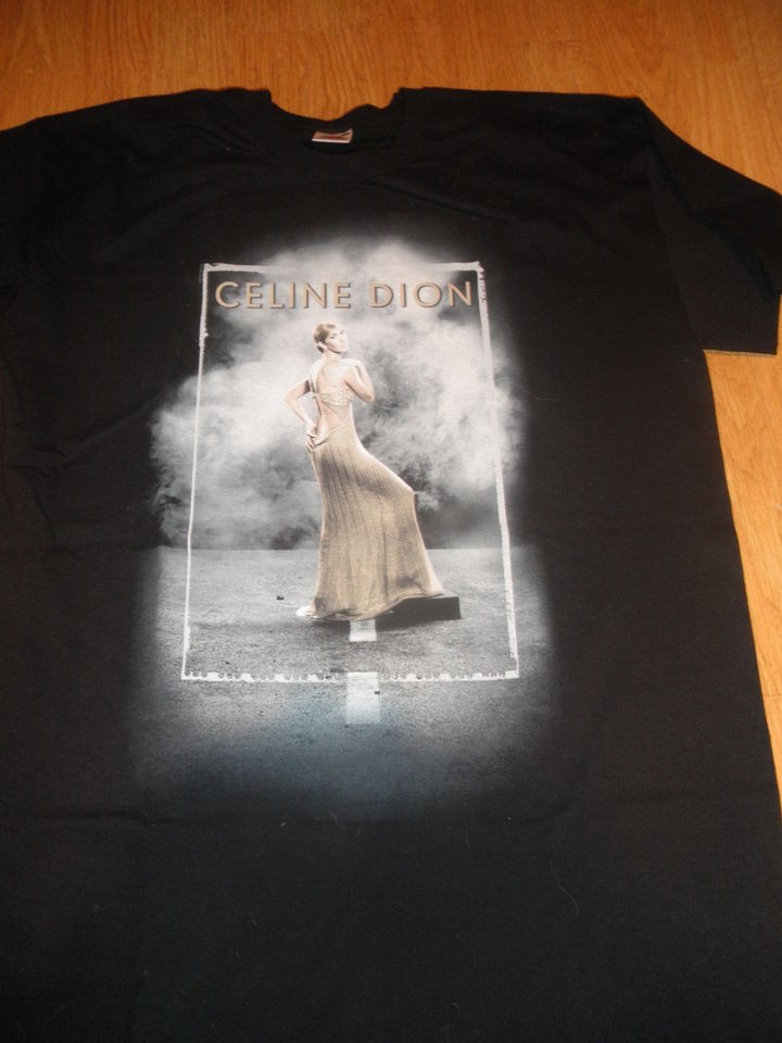 CELINE DION RARE BLACK TSHIRT BACK ON THE ROAD TAKING CHANCES TOUR NEW 