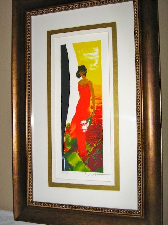 EMILE BELLET, Dans le Vent lithograph, FRAMED