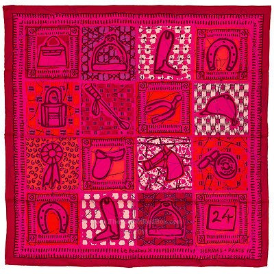 NEW Authentic Hermes Scarf 70 LE BOUBOU H Vintage Silk Pink