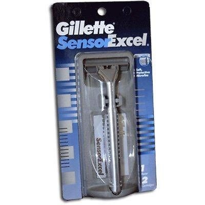 Gillette Sensor Excel Razor and 2 Refill Blades one pack for men Free 