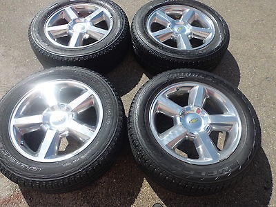20 OEM Factory Polished Chevy Taho Wheels Rims Tires Used 