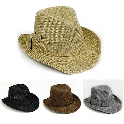 New men fashion fedora cap Trilby Hat Unisex cowboy outdoor Bucket 