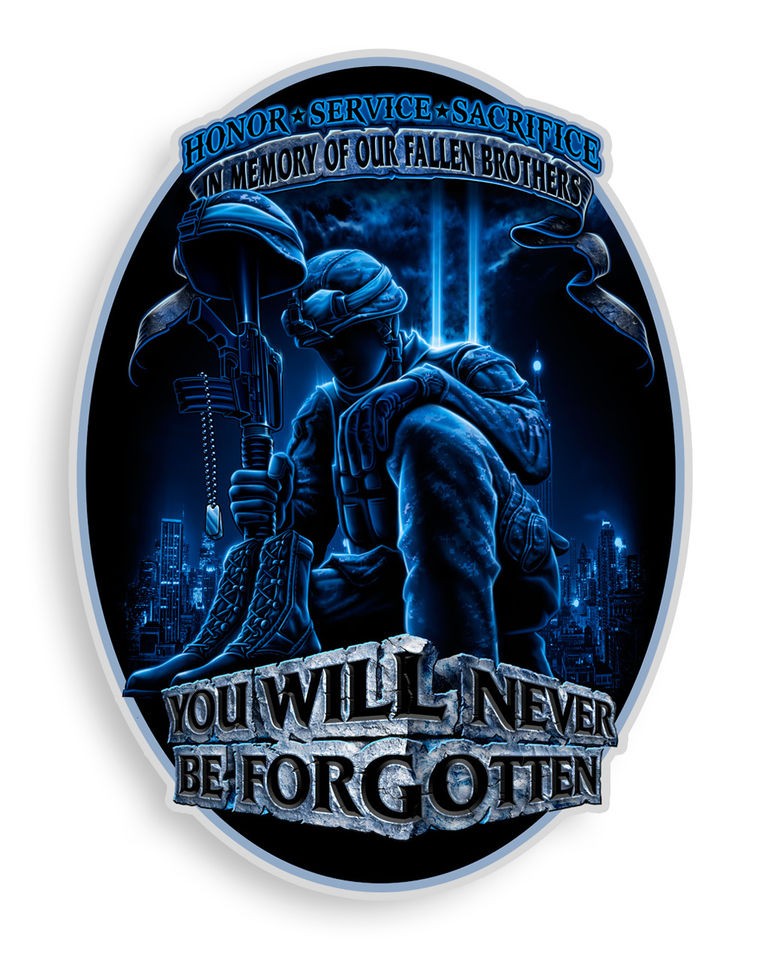 MILITARY NEVER FORGET FALLEN DECAL CAR TRUCK MOTORCYCLE BOAT COMPUTER 