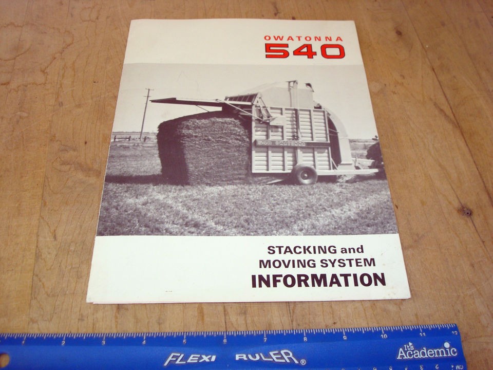 OWATONNA 540 HAY STACKING EQUIP. SALES BROCHURE 