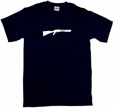 Sawed off shotgun silhouette Mens Tee Shirt Small 6XL + 12 Colors S/S 