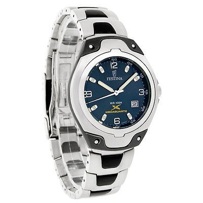 Festina Mecaquartz Collection Mens Sport Blue Bracelet Auto Quartz 