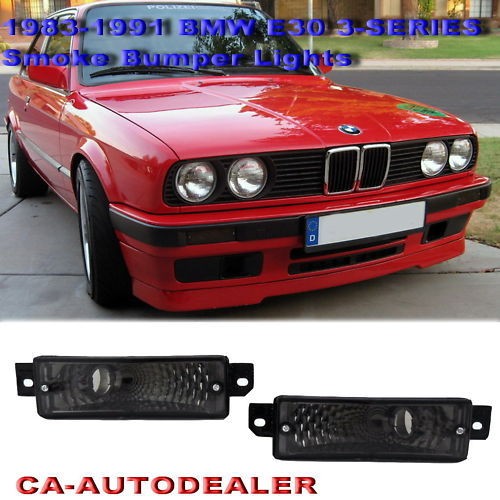 BMW 83 91 E30 3 series Smoke Bumper Lights Markers 2drs (Fits BMW)